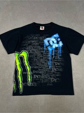 DC Monster Style Tee with Blue and Neon Green Graphics